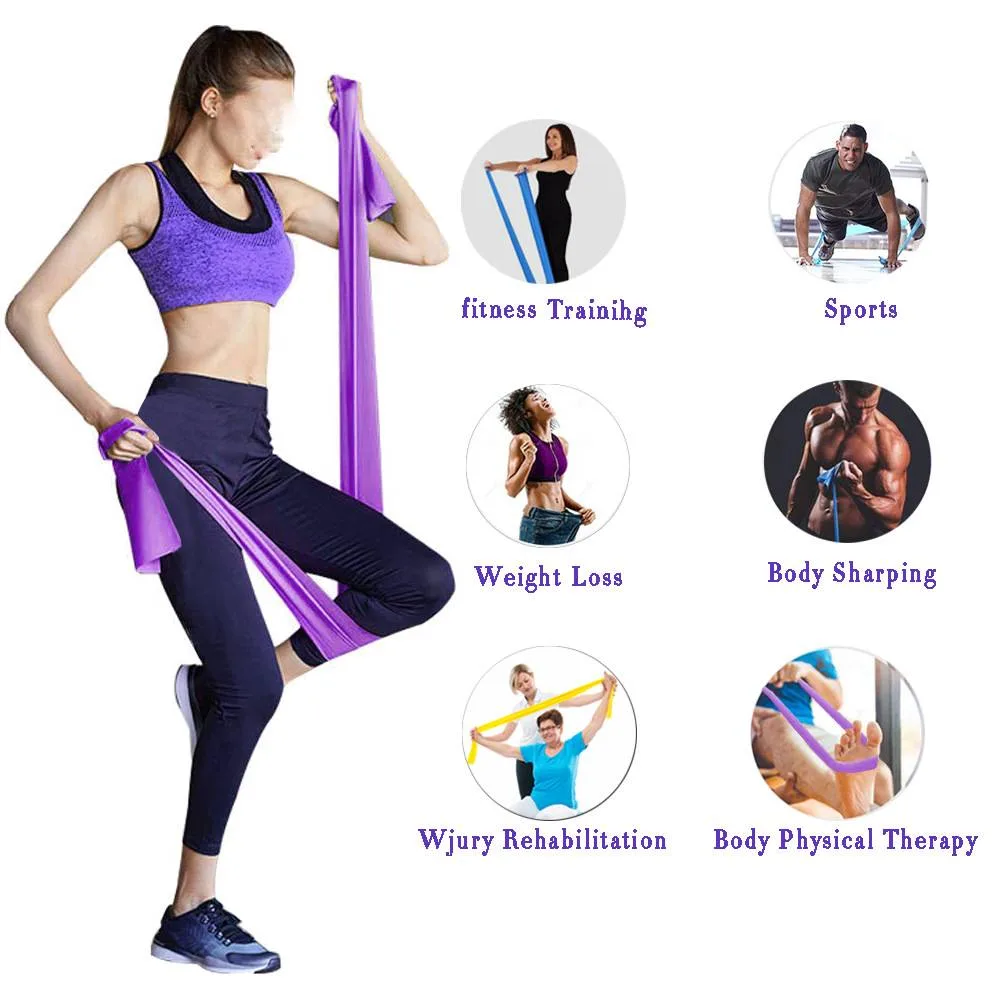 3 Resistance Bands, Latex Exercise Bands with Different Resistance Levels, Elastic Bands with Carrying Pouch for Home Workout Yoga Pilate Wbb13798