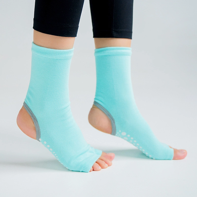 Hot Two Toe Yoga Socks Silicone Non Slip Quick-Dry Pilates Sock Foot Heel Cotton