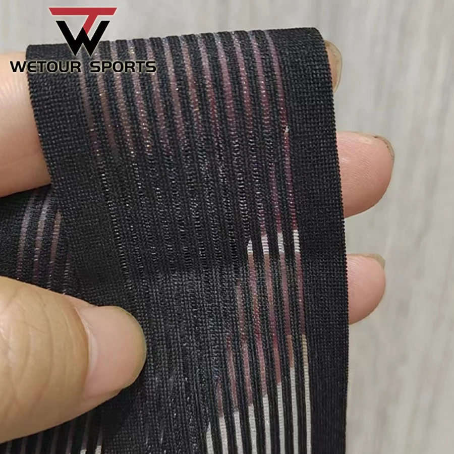 4.2cm White Black Elastic Power Band Moisture Wicking Ribbon Stripe for Cycling Sportswears