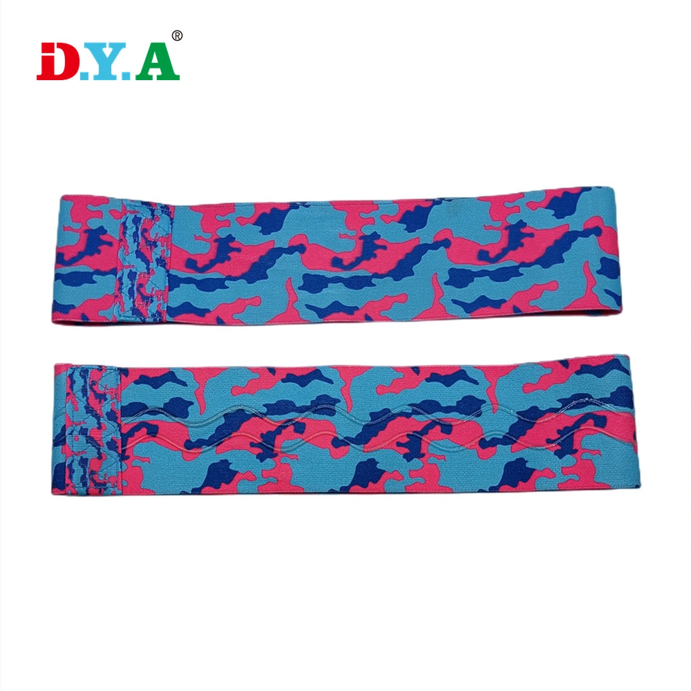 Hot Selling Customized Diversiform Adjustable Camo Resistance Elastic Hip Band with Rubber Silicone