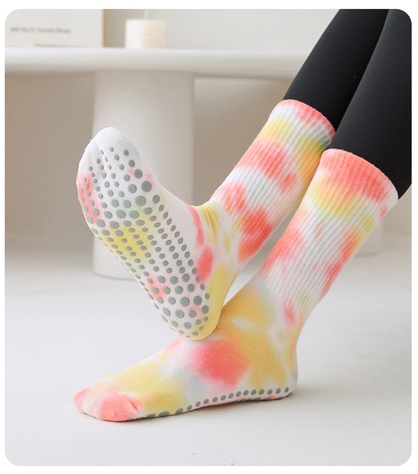 Tie Dye Non Skid Yoga Socks Pilate Grip Socks for Girls