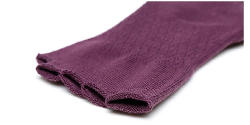 Women Men Wholesale Long Cotton Non Slip Toe Sport Yoga Socks Black