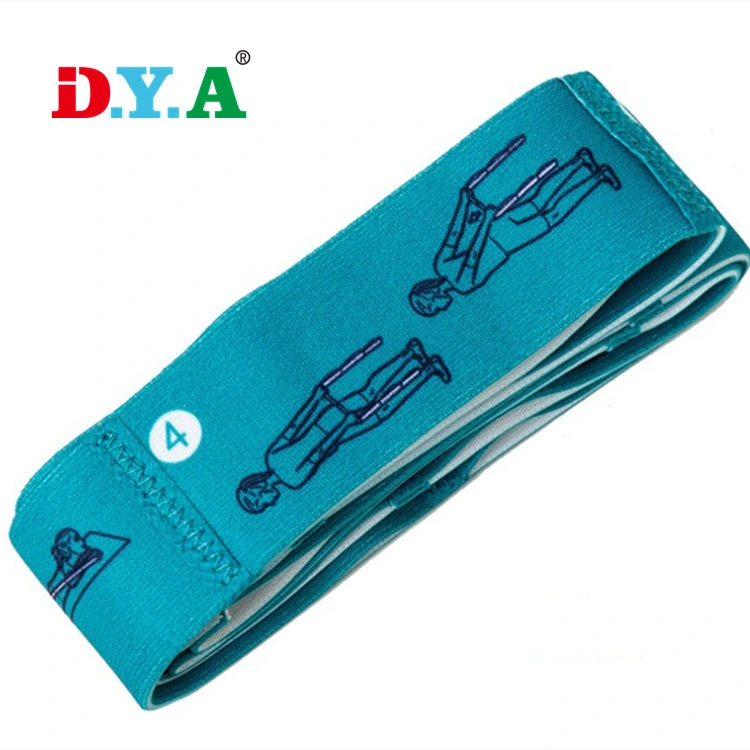 Custom Heat Transfer Printing Yoga Stretchable Resistance Exercise Latex Resistance Band Set