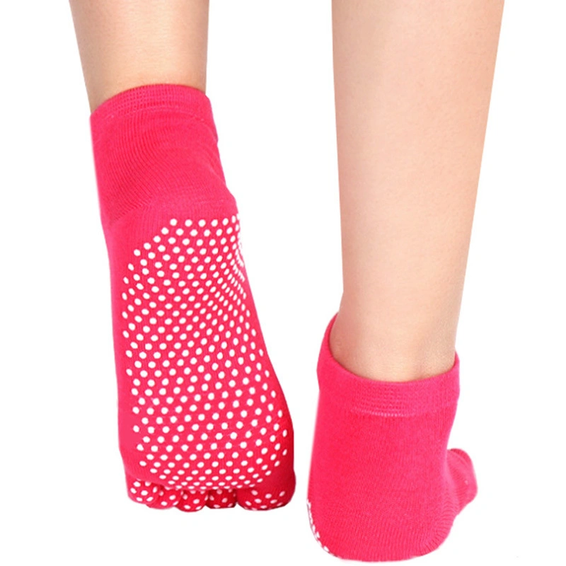 Non-Skid Five Toe Socks Yoga Anti-Slip for Women with Grips Ci13011