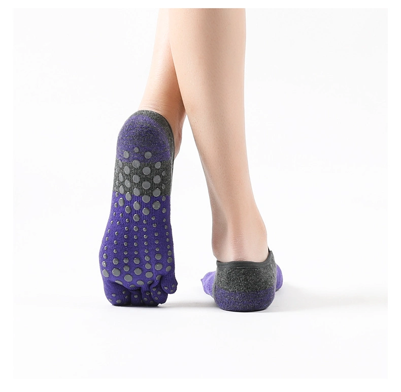 Terry Anti-Slip Five-Finger High Cotton Amount of Five-Toe Sports Dotted Rubber Wear Ladies Yoga Socks