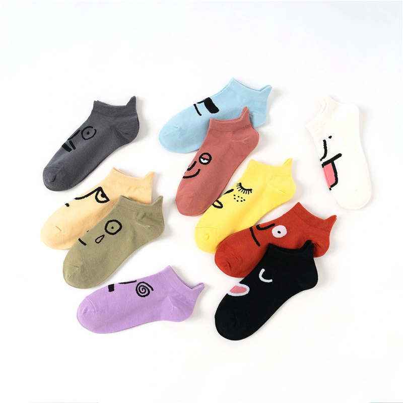 Xianghui Comfortable Expression Cotton Woman Slippers Short Ankle Socks