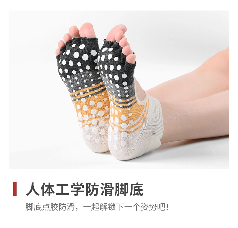 Toeless Non-Slip Grips &amp; Straps for Pilates Barre Ballet Bikram Workout Yoga Socks for Women