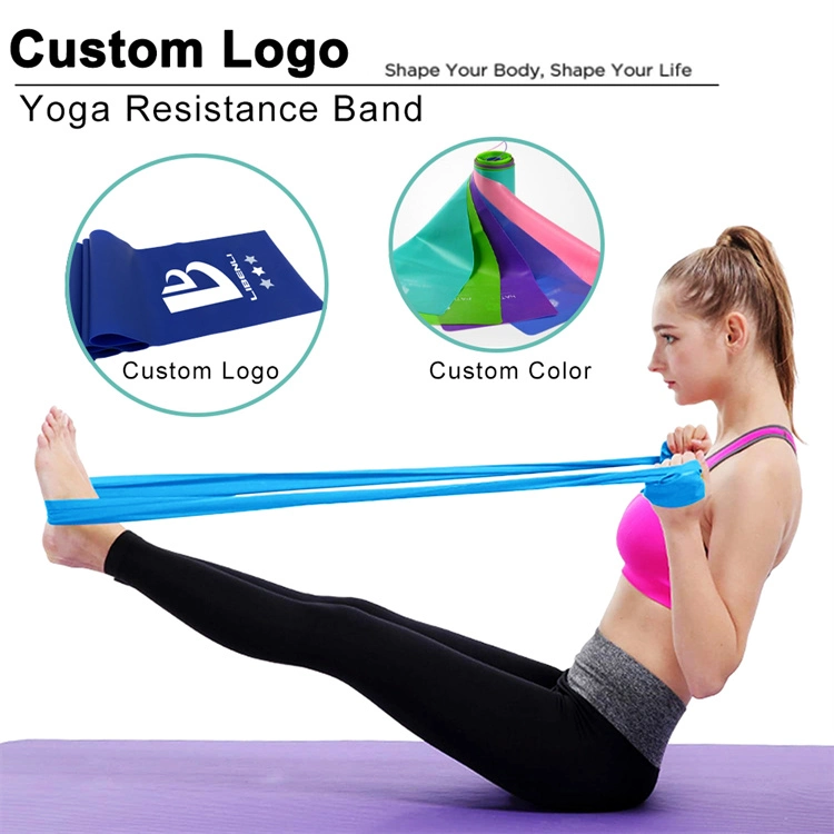 Purple and Pink Long Resistance Stretch Yoga Elastic Band for Yoga