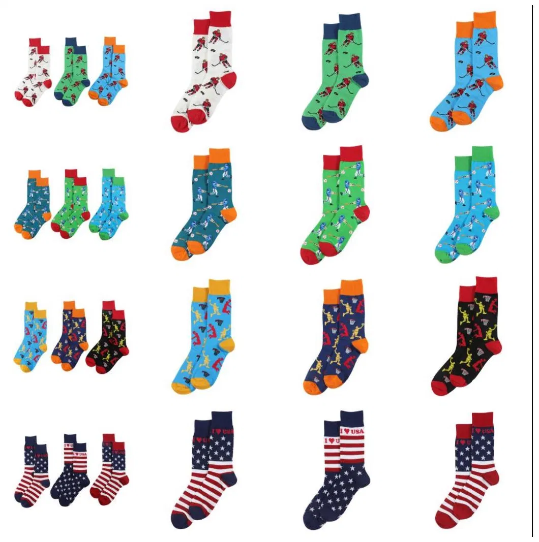 Personalized Sox Knitted Cotton Jacquard Logo Crew Mens Sport Socks Customized Fashion Colorful Funny Happy Crew Socks Men