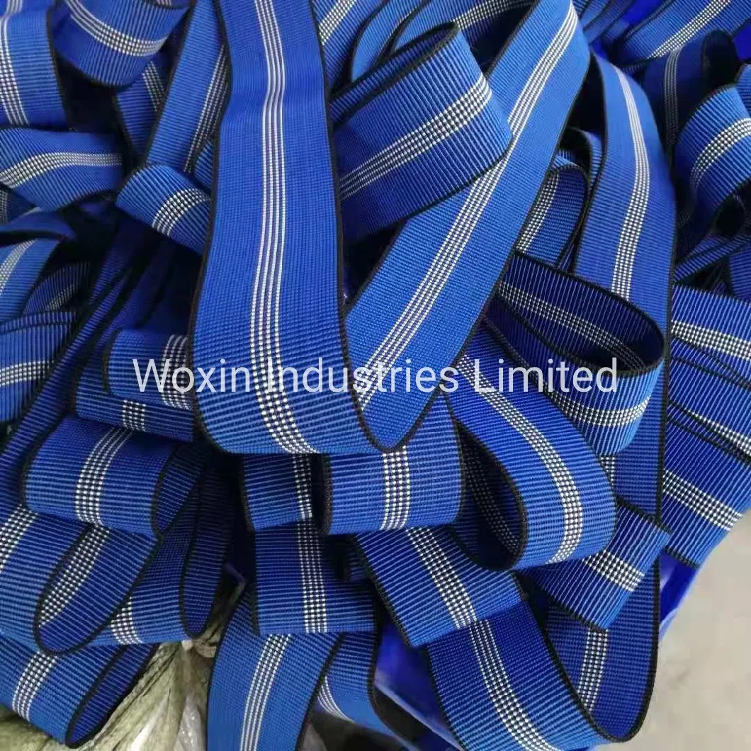 Customized Blue PP Elastic Sofa Webbing Accessories 50mm Sofa Elastic Band