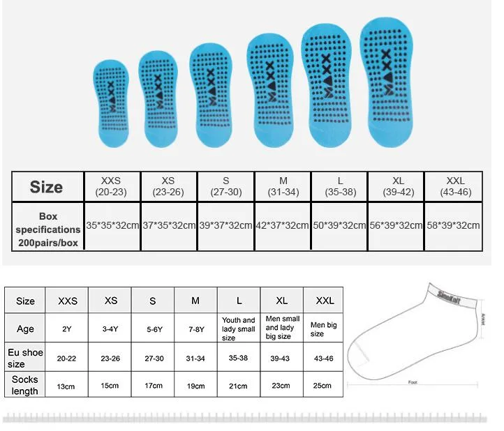 Wholesale Custom Logo Men Women Kids Unisex Cotton Yoga Jump Grip Trampoline Anti-Slip Socks