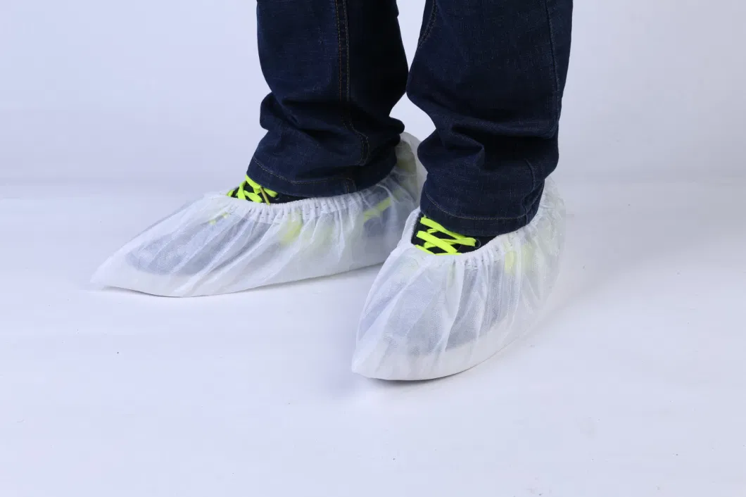 Disposable Nonwoven CPE Shoe Cover Elastic Band at Opening Multiple Sizes Waterproof Excellent Liquid and Tear Resistance