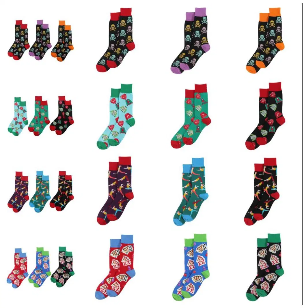 Personalized Logo Embroidered Custom Design Pattern Men Cotton Tube Fashion Socks Sox Crew Sport Socks