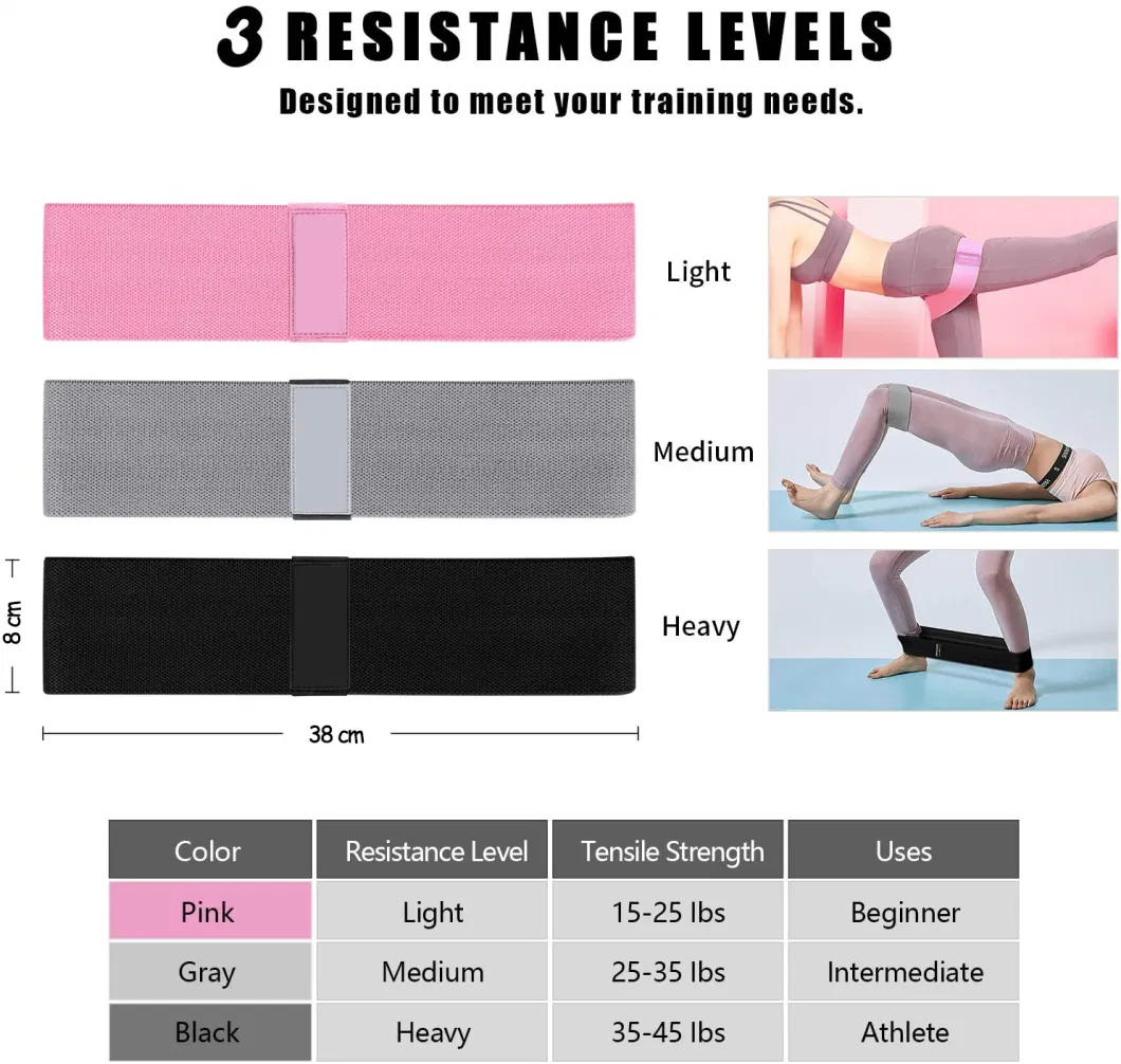 Heavy Hip Resistance Bands Loop Fabric Hip Circle Glute Booty Bands