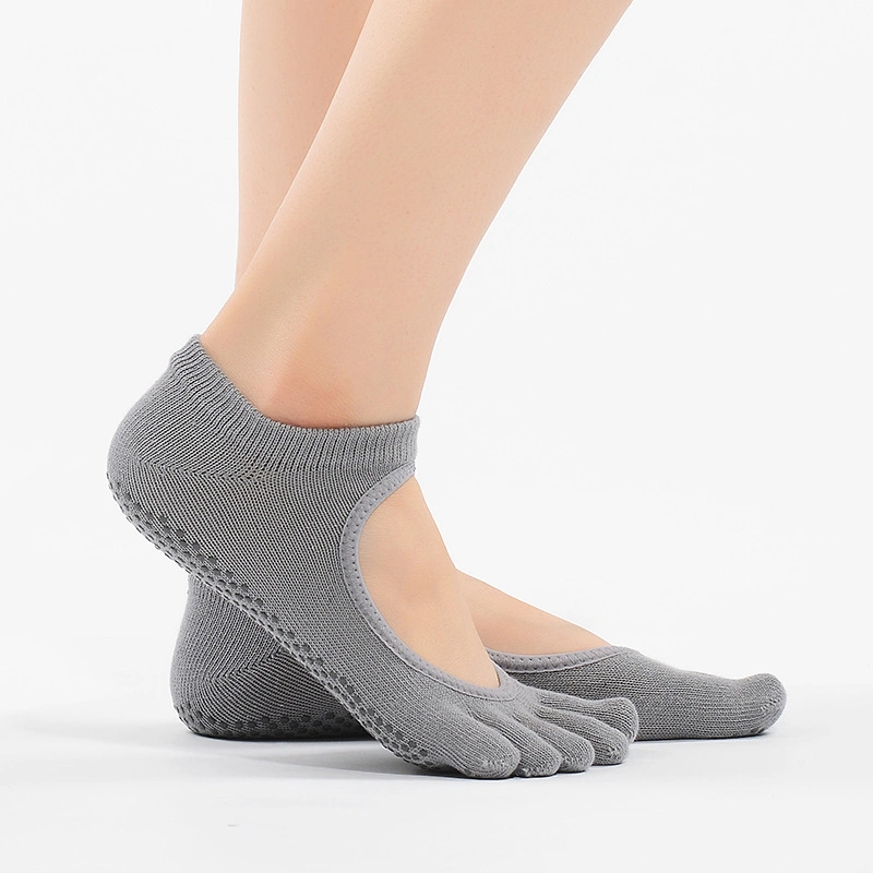 Women&prime;s Full-Toe Backless Yoga Five Fingers Separate Non-Slip Digging Socks