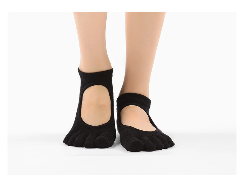 Women&prime;s Full-Toe Backless Yoga Five Fingers Separate Non-Slip Digging Socks