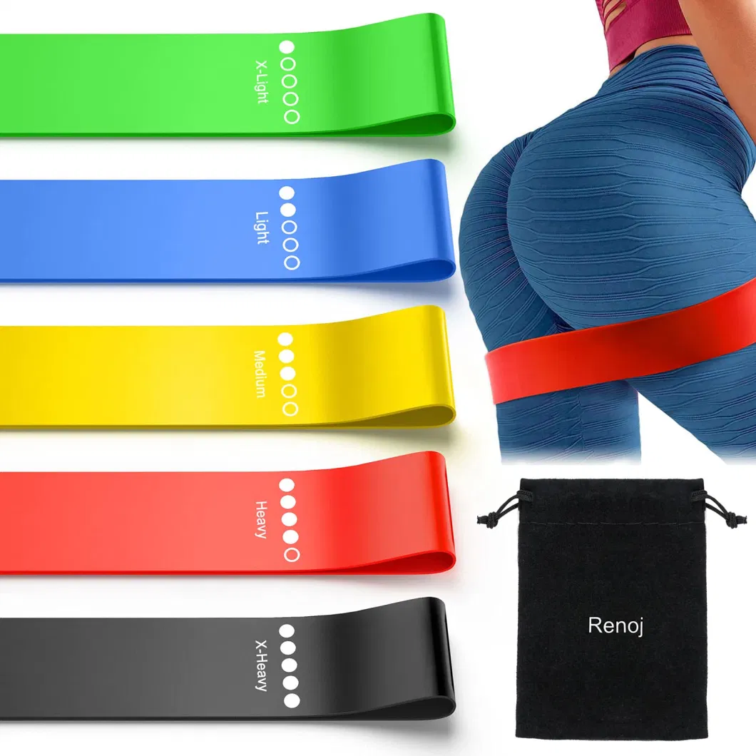 Resistance Bands, Exercise Workout Bands for Women and Men, 5 Set of Stretch Bands for Booty Legs, Pilates Flexbands