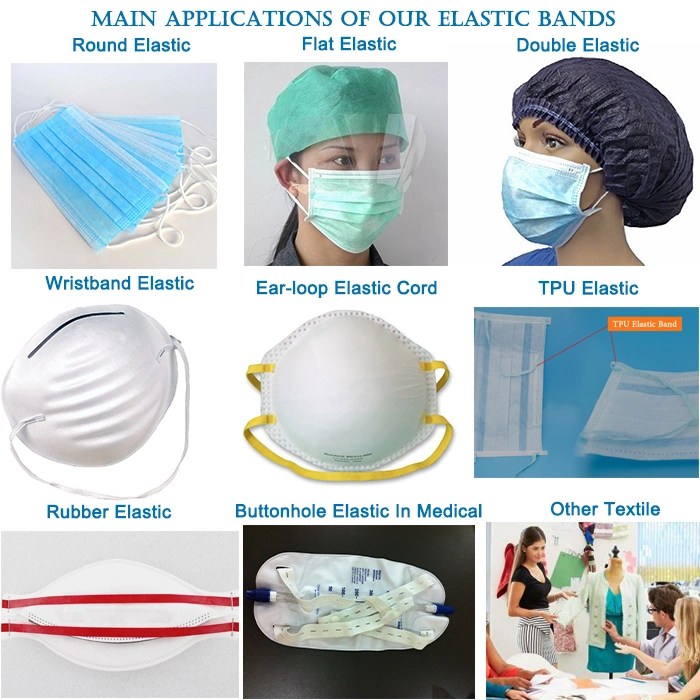 Flat Adjustable Good Stretching Disposable Mask Use Ear Elastic Band