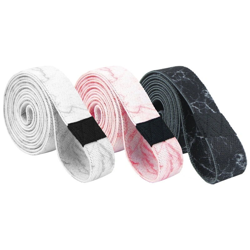 Amazon Hot Sale Marble Customized Logo Full Body Workout Exercise Pull up Cotton Long Fabric Resistance Bands