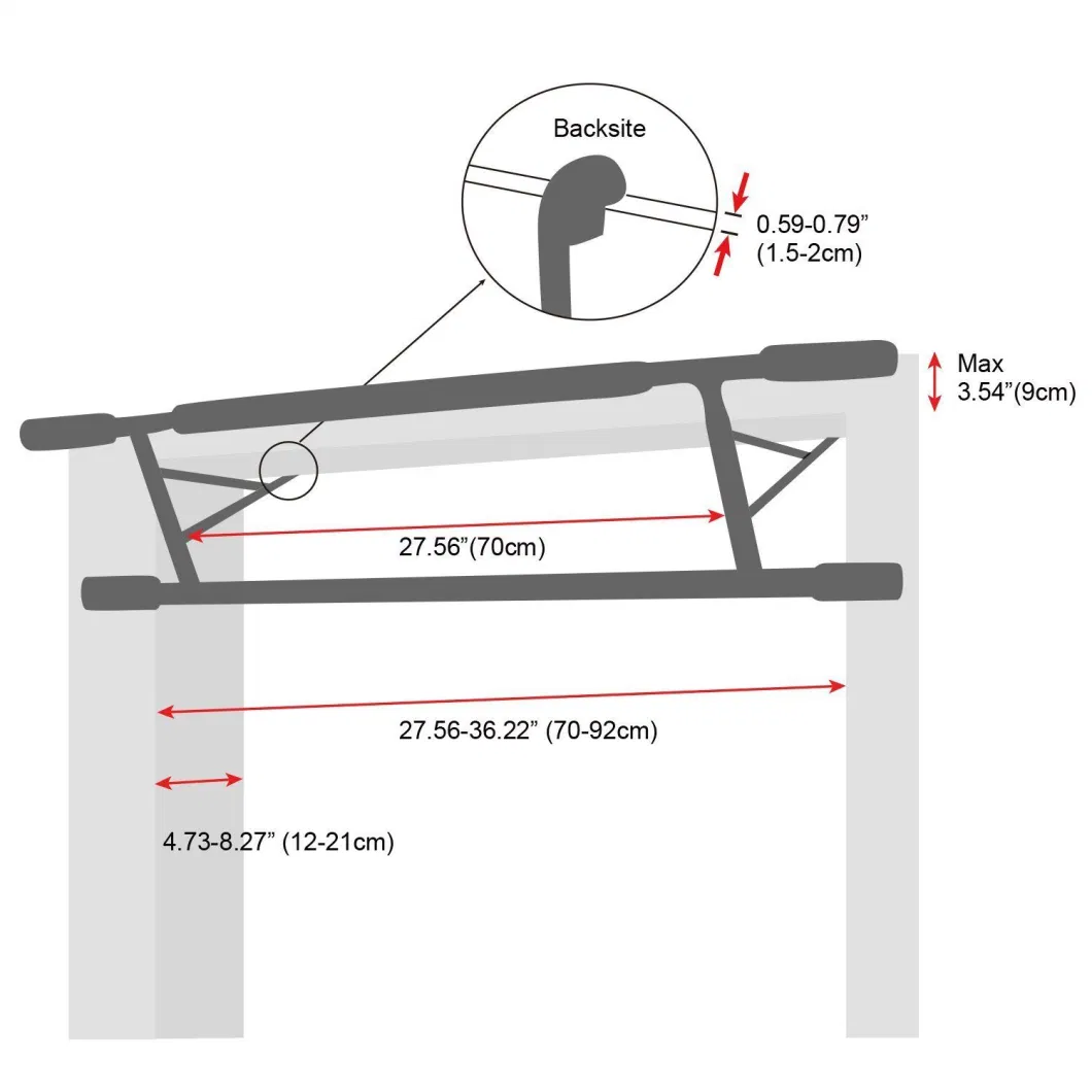 Frame Bar Home Gym Exercise, Fits Doors Upper Body Workout Bar Pull up Bars Fitness Doorway Chin up Bl19401