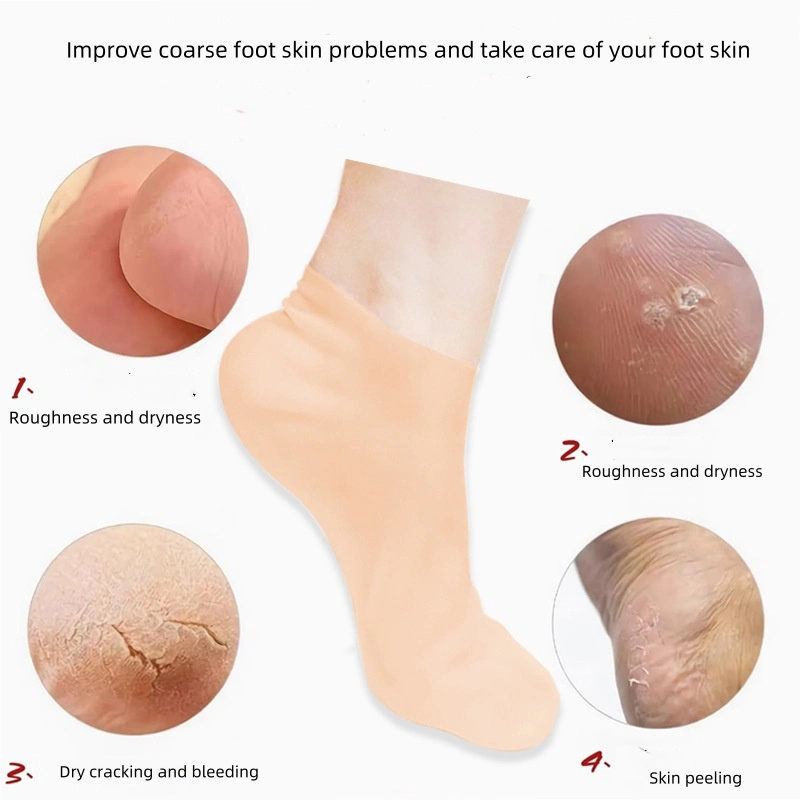 Silicone Socks for Dry Cracked Feet Women, Silicone Moisturizing Socks, Soft Gel Socks, Anti Slip Aloe Socks