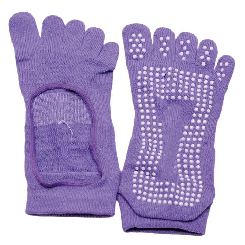 Custom Logo Women Non-Slip Grips 5 Toes Grip Yoga Socks