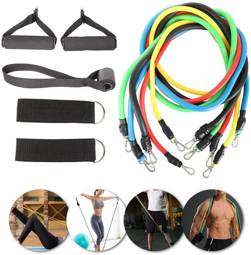 Resistance Bands Set, Exercise Bands with Door Anchor, Ankle Straps and Handles - for Building Muscle, Yoga, Physical Therapy, Home Workout Esg13780