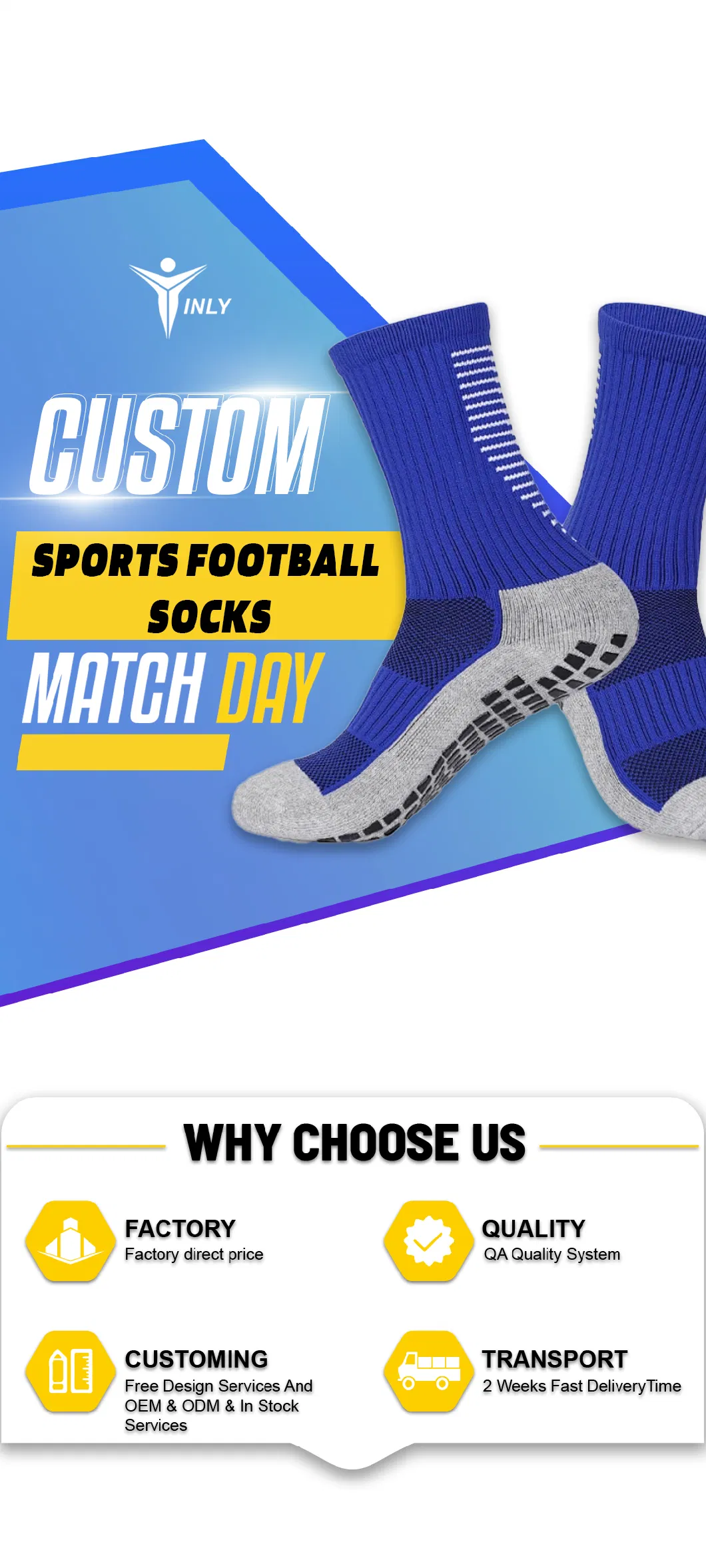 Custom Basketball Grip Soccer Long Anti Slip Stockings Sports Football Socks