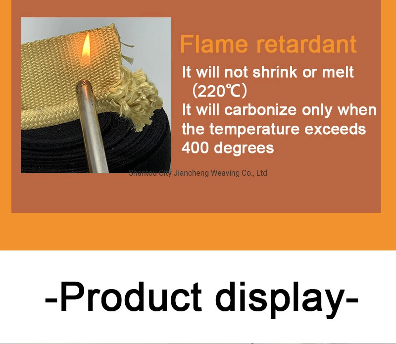 High Quality Anti-High Temperature Aramid Fiber Fire Retardant Webbing Fireproof Webbing