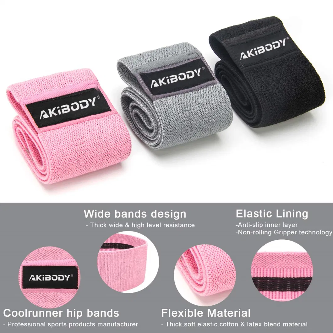 Fabric Elastic Resistance Band/3PCS Elastic Bands Gym with Carry Bag/Elastic Fitness Strap for Body Exercise