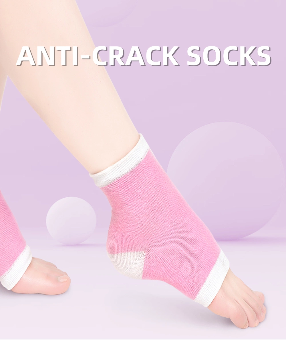 Anti-Crack Socks Silicone Foot Cover Men&prime;s and Women&prime;s Cotton Socks Moisturizing Anti-Crack Gel Heel Socks