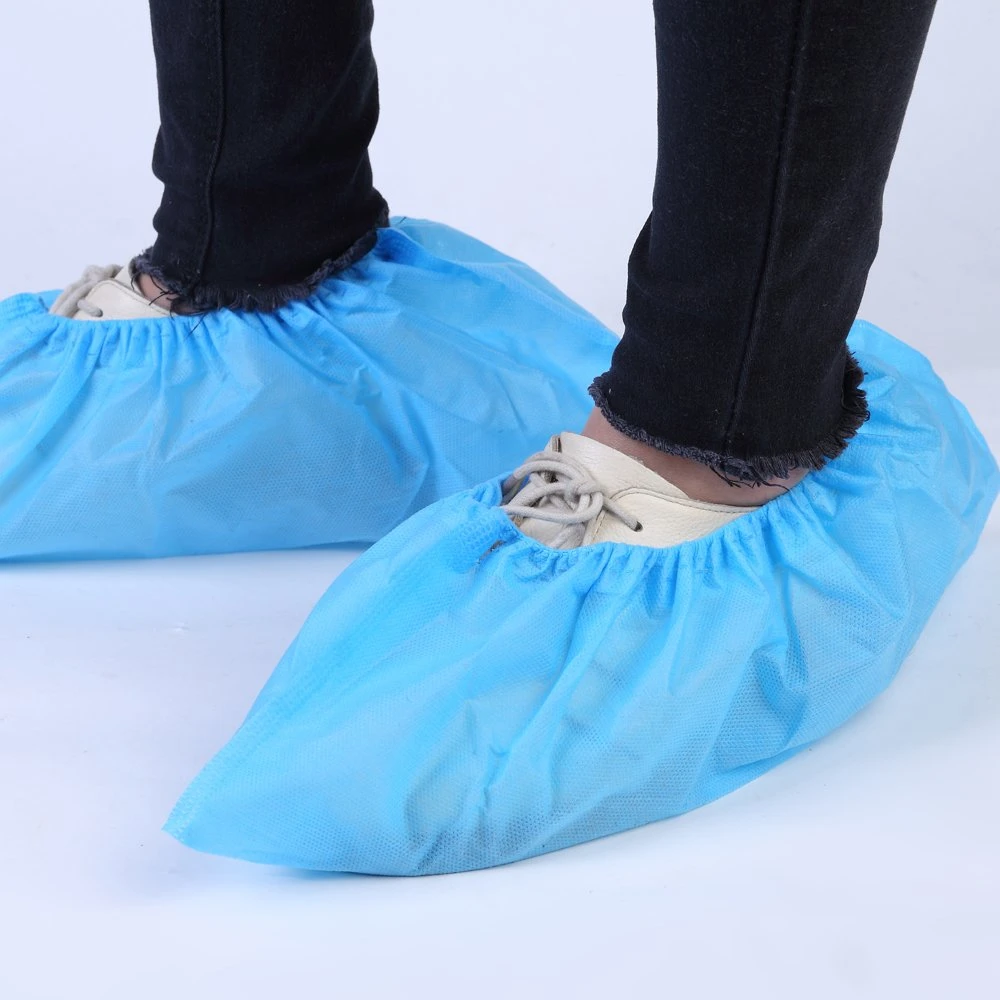 Disposable Nonwoven CPE Shoe Cover Elastic Band at Opening Multiple Sizes Waterproof Excellent Liquid and Tear Resistance