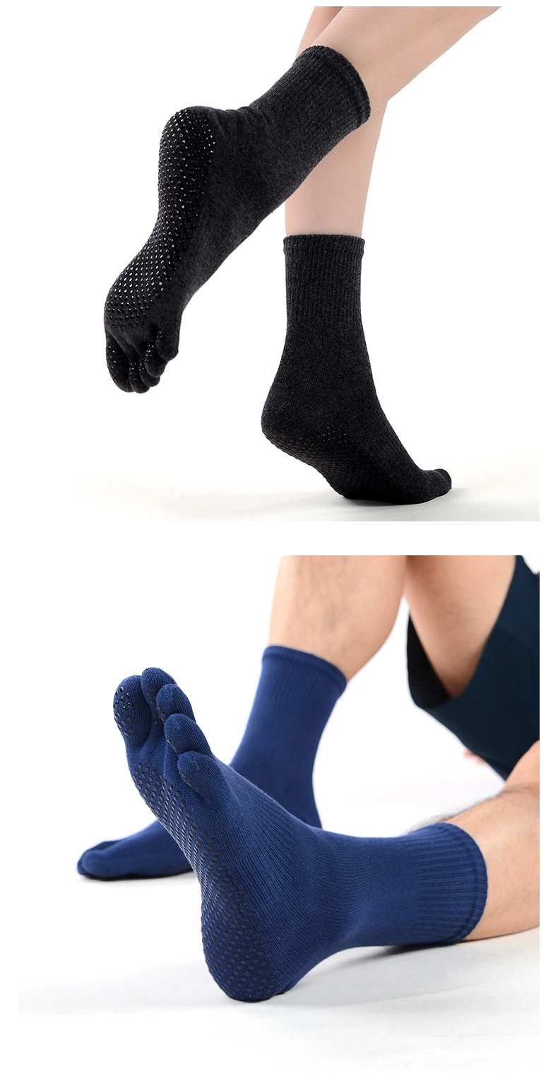 Men&prime; S Five-Finger Full Toe Yoga Female Professional Non-Slip Indoor Floor Fitness Sports Socks