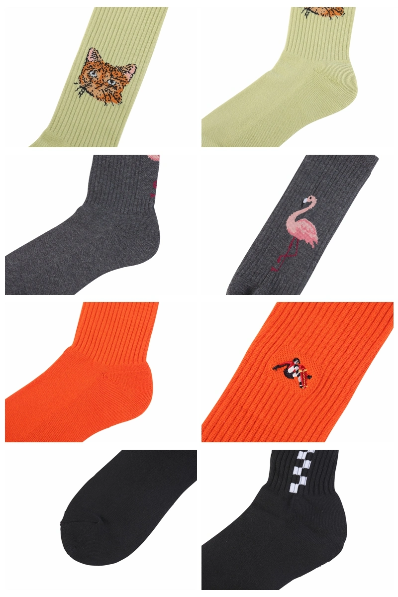 Embroidery Planet Series Solid Personalized Medium Tube Casual Socks