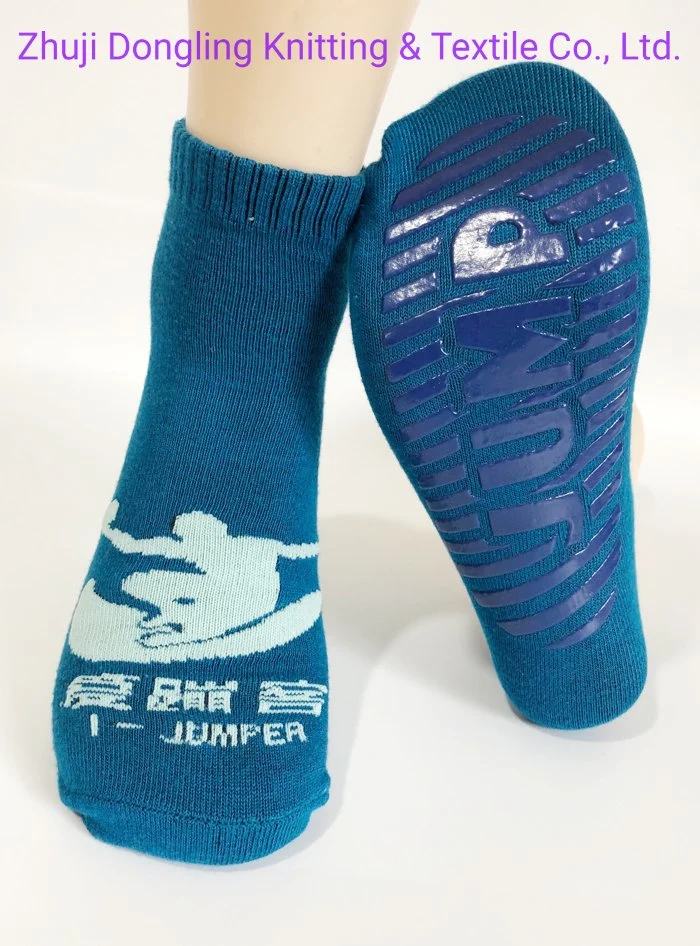 Non Slip Polyester Child Socks Indoor Playground Gymastic Bounce Grippy Trampoline Socks