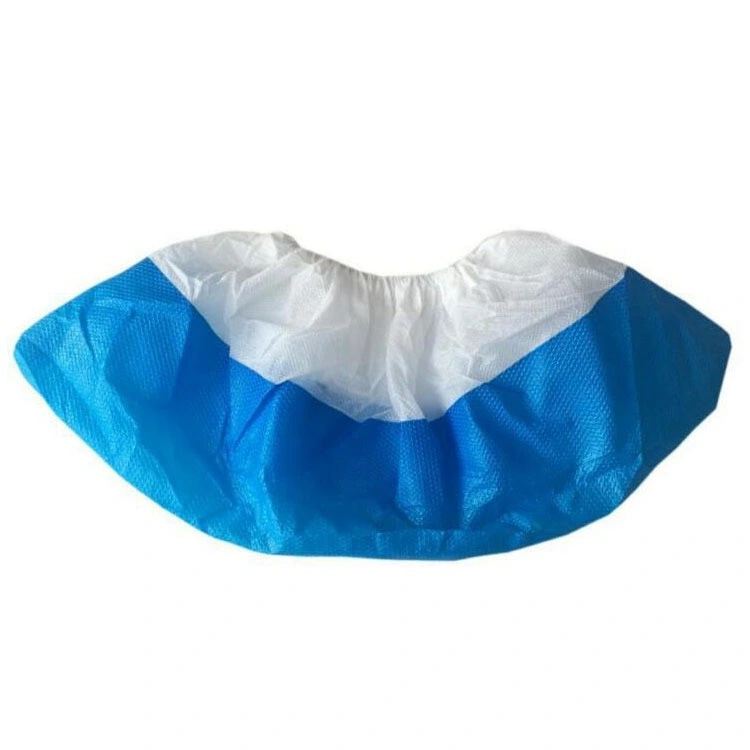 Disposable Nonwoven CPE Shoe Cover Elastic Band at Opening Multiple Sizes Waterproof Excellent Liquid and Tear Resistance