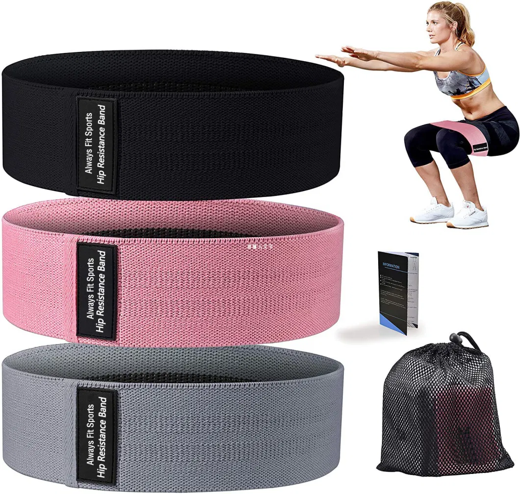 Fabric Elastic Resistance Band/3PCS Elastic Bands Gym with Carry Bag/Elastic Fitness Strap for Body Exercise