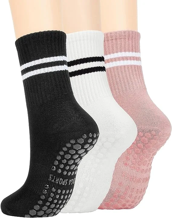 American Trends Pilates Socks with Grips for Women Yoga Socks Barre Socks Non-Slip Socks