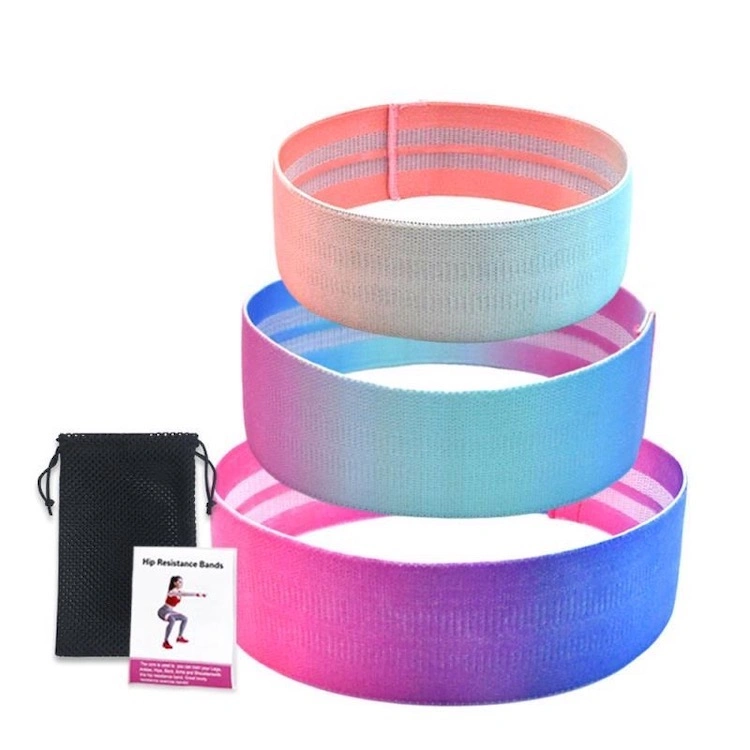 New Iridescent Printed Hip Bands, Rainbow Resistance/Exercise Bands Set, Custom Non-Slip Gradient Color Fabric Fitness Band for Squat Glute Hip Legs Training