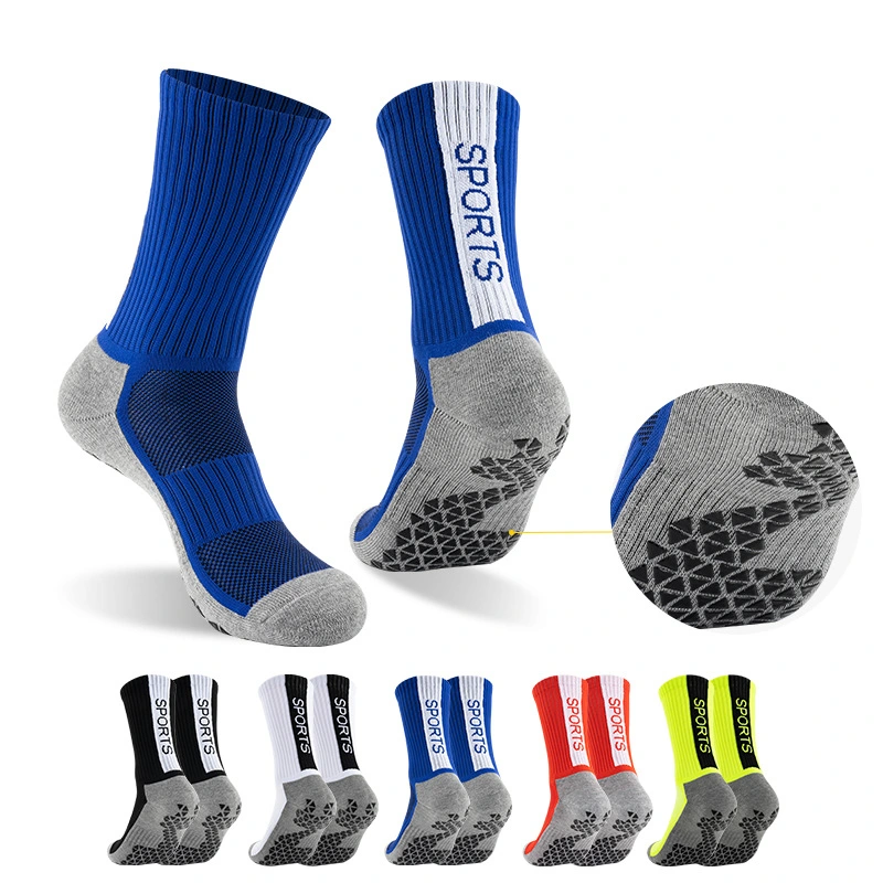 Xianghui Men Thick Terry Crew Non Slip Custom Logo Sport Football Socks