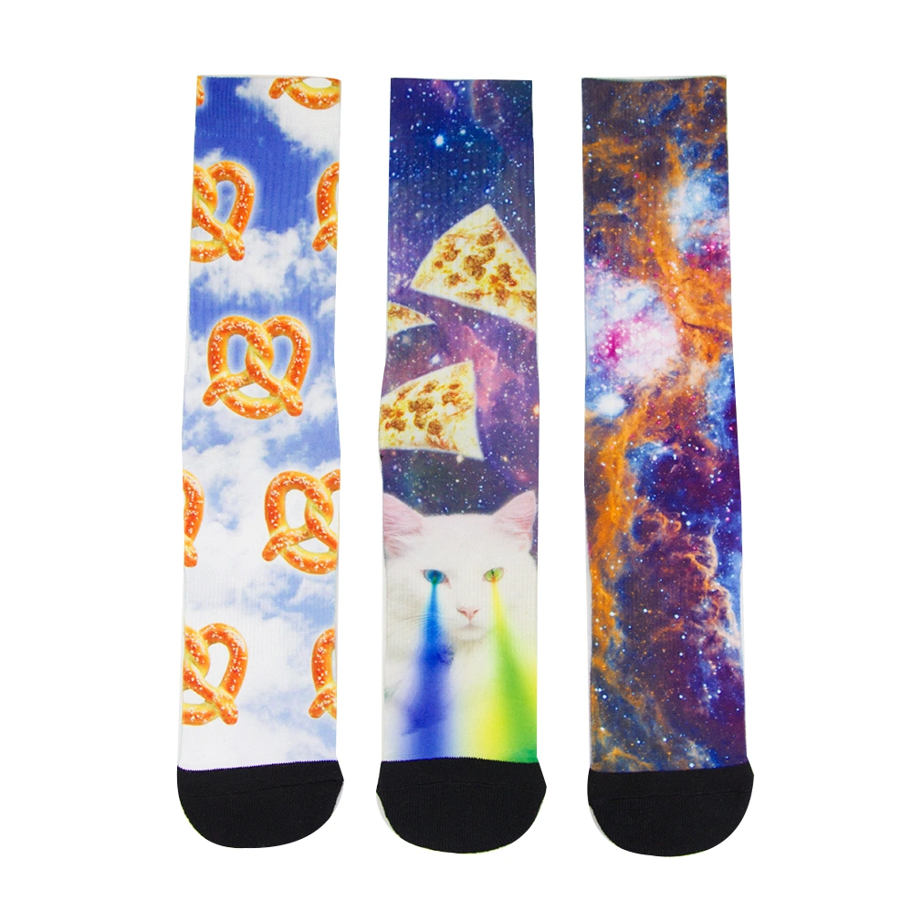 Unisex Wholesale Man Custom Polyester Cotton Sublimation Printing Socks