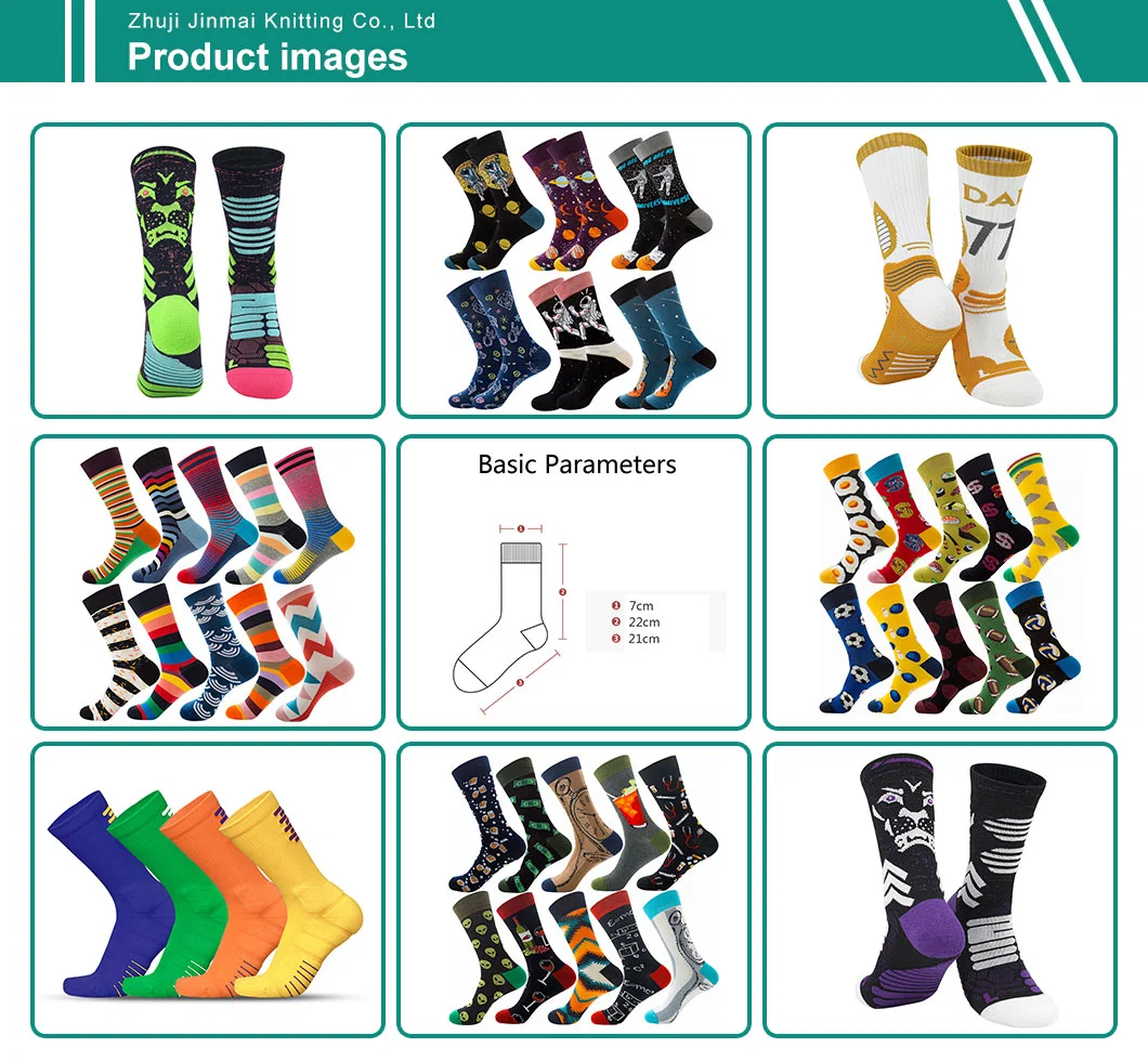 Personalized Men&prime;s Knitted Socks with Custom Classic Design in White/Black