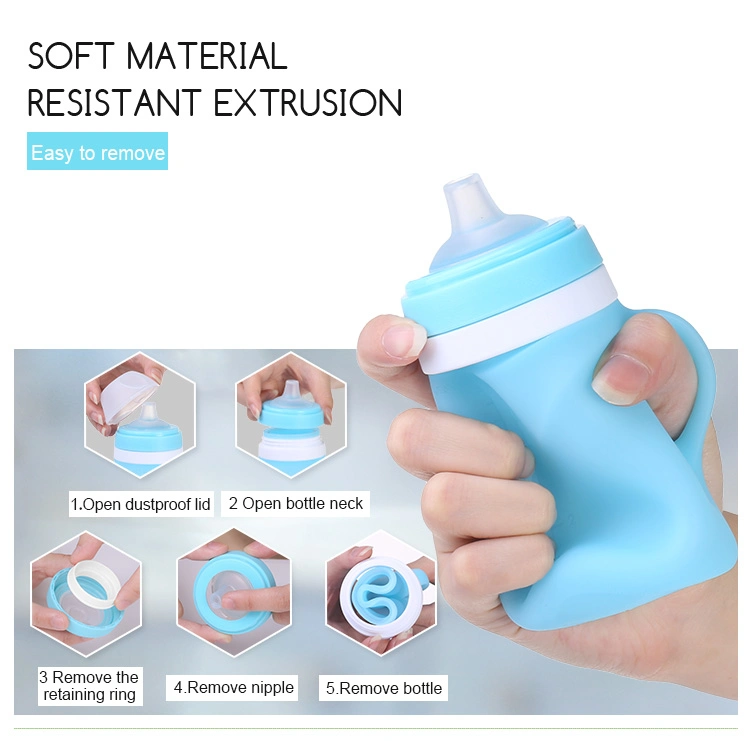 Food Grade Silicone Portable Squeeze Baby Assisted Food Bottle Complementary Bottle