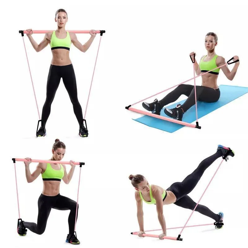 Indoor Exercise Portable Yoga Stick Pilates Resistance Band