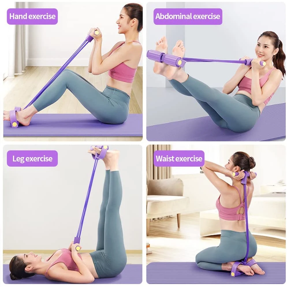 Pedal Resistance Band, Exercise Bands with Handles, Elastic Sit up Pull Rope for Waist, Arm, Leg