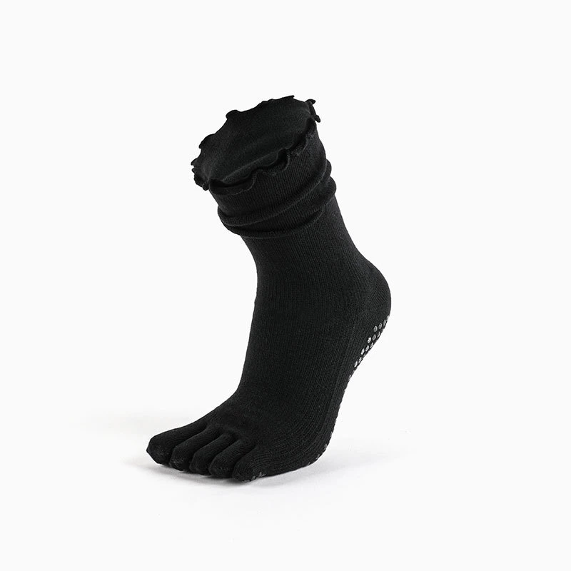 Professional Yoga Lace MID-Half Sports Anti-Slip Compression Floor Five Finger Socks