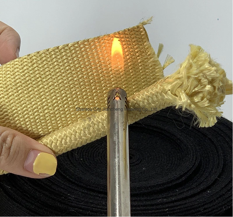 Fireproof Heat Insulation High Strength Braided Webbing Aramid Fiber Power Bundling Rope