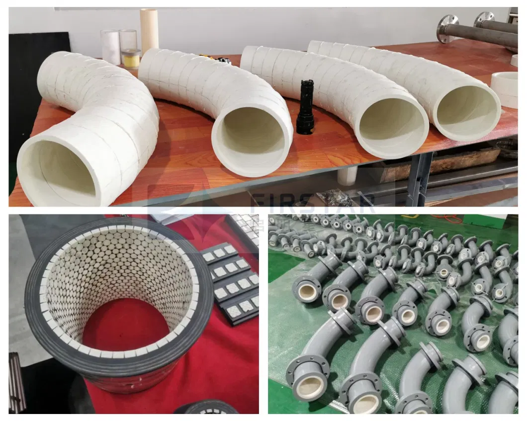 Abrasion Resistance Alumina Ceramic Curved Tubes for Weldeable Pipe Bend Elbow