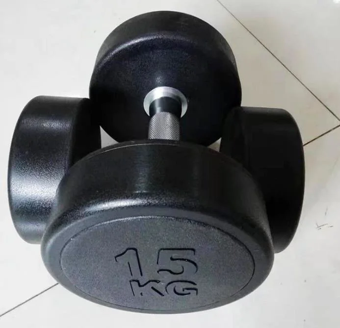 High Quality Commercial Gym Body Building Dumbbell 2.5kg-50kg Rubber Black Round Dumbbell Set