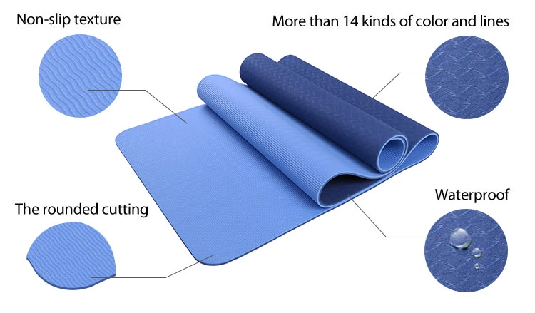 Fitness Exercise Hot Sale Anti-Slip Organic Foam TPE Yoga Mat